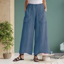 Indlæs billede til gallerivisning Sliplomme bukser i bomuld og linned