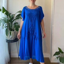 Indlæs billede til gallerivisning Patchwork-kjole med blondekant