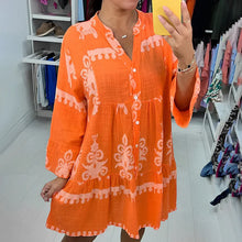 Indlæs billede til gallerivisning V-hals Button-Down Babydoll Kjole