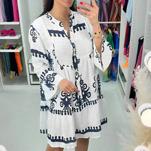 Indlæs billede til gallerivisning V-hals Button-Down Babydoll Kjole