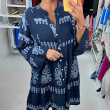 Indlæs billede til gallerivisning V-hals Button-Down Babydoll Kjole