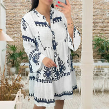 Indlæs billede til gallerivisning V-hals Button-Down Babydoll Kjole