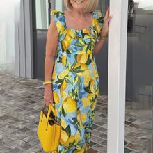 Indlæs billede til gallerivisning Plus size tunika-kjole med citronprint