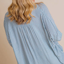 Indlæs billede til gallerivisning Helt ny løs stribet baggy knapskjorte