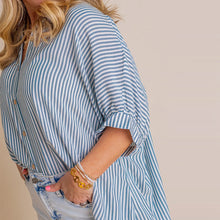 Indlæs billede til gallerivisning Helt ny løs stribet baggy knapskjorte