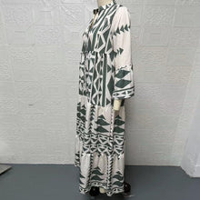 Indlæs billede til gallerivisning Ny Elegant trykt skjorte Boheme-kjole