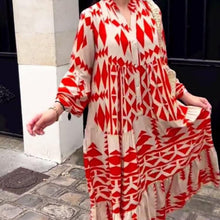 Indlæs billede til gallerivisning Ny Elegant trykt skjorte Boheme-kjole