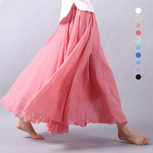 Indlæs billede til gallerivisning Enkeltfarvet Nederdel i Bomuld & Linned