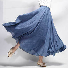 Indlæs billede til gallerivisning Enkeltfarvet Nederdel i Bomuld & Linned