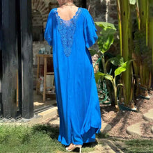 Indlæs billede til gallerivisning Patchwork-kjole med blondekant