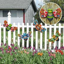 Indlæs billede til gallerivisning Kunstskulptur af jernbi hængende vægdekorationer til haven