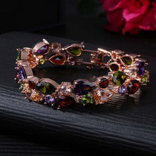 Indlæs billede til gallerivisning Colored Zircon Jewelry Set (Earrings+Necklace+Bracelet)