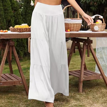 Indlæs billede til gallerivisning Bukser med brede ben i bomuldsblanding