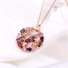 Indlæs billede til gallerivisning Colored Zircon Jewelry Set (Earrings+Necklace+Bracelet)