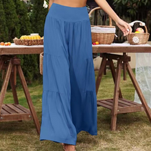 Indlæs billede til gallerivisning Bukser med brede ben i bomuldsblanding