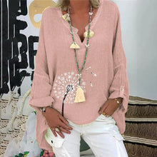 Indlæs billede til gallerivisning Mælkebøtte-skjorte i bomuld og hør i stor størrelse