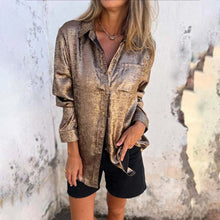 Indlæs billede til gallerivisning Skinnende ensfarvet skjorte