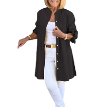 Indlæs billede til gallerivisning Ensfarvede lange bomuldsskjortejakker
