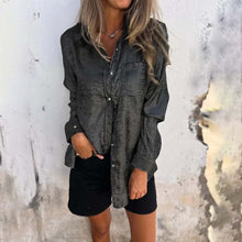 Indlæs billede til gallerivisning Skinnende ensfarvet skjorte