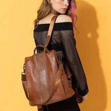 Indlæs billede til gallerivisning Tyverisikret skuldertaske i PU-læder