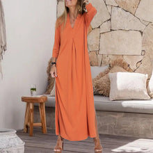 Indlæs billede til gallerivisning Elegant komfortabel kjole med V-hals