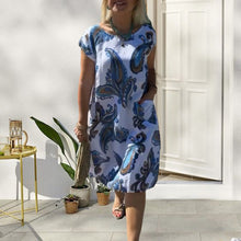 Indlæs billede til gallerivisning Knælang kjole med cashew-lommer