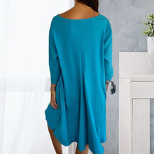 Indlæs billede til gallerivisning Kjole med V-hals og sidelommer til kvinder