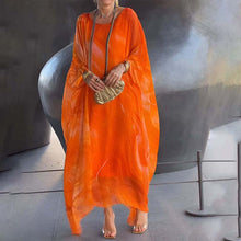 Indlæs billede til gallerivisning Elegant chiffon-kjole med marmorprint