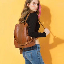 Indlæs billede til gallerivisning Tyverisikret skuldertaske i PU-læder