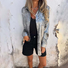 Indlæs billede til gallerivisning Skinnende ensfarvet skjorte