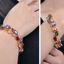 Indlæs billede til gallerivisning Colored Zircon Jewelry Set (Earrings+Necklace+Bracelet)