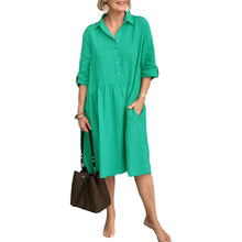 Indlæs billede til gallerivisning Fritidskjole i bomuld og hør til kvinder