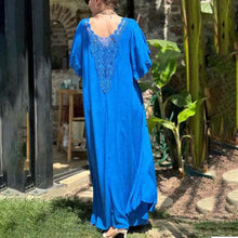 Indlæs billede til gallerivisning Patchwork-kjole med blondekant