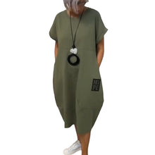 Indlæs billede til gallerivisning Enkel kortærmet kjole med bogstaver