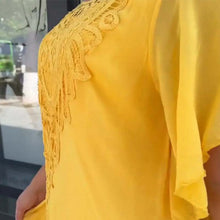 Indlæs billede til gallerivisning Patchwork-kjole med blondekant