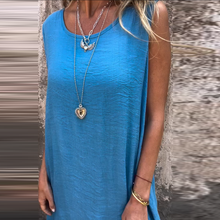 Indlæs billede til gallerivisning Casual kjole uden ærmer med rund hals til kvinder - Forsalg