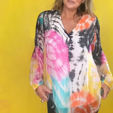 Indlæs billede til gallerivisning Afslappet V-hals Tie-dye Top