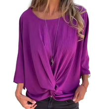 Indlæs billede til gallerivisning Rund hals og halværmet crossover-top