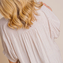 Indlæs billede til gallerivisning Helt ny løs stribet baggy knapskjorte