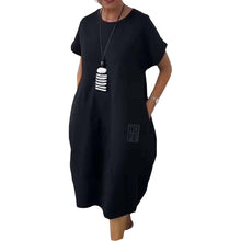Indlæs billede til gallerivisning Enkel kortærmet kjole med bogstaver