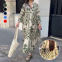 Indlæs billede til gallerivisning Ny Elegant trykt skjorte Boheme-kjole