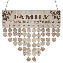 Indlæs billede til gallerivisning Træ jubilæum fødselsdag fødselsdag kalender bord