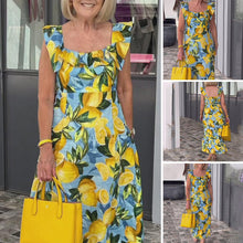 Indlæs billede til gallerivisning Plus size tunika-kjole med citronprint