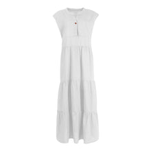 Indlæs billede til gallerivisning Lang kjole med V-hals og knapper uden ærmer til kvinder