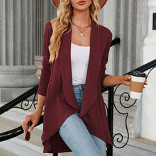 Indlæs billede til gallerivisning Langærmet ensfarvet cardigan