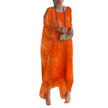 Indlæs billede til gallerivisning Elegant chiffon-kjole med marmorprint