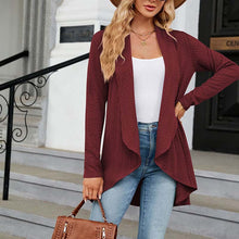 Indlæs billede til gallerivisning Langærmet ensfarvet cardigan