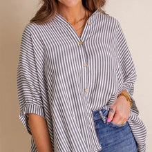Indlæs billede til gallerivisning Helt ny løs stribet baggy knapskjorte