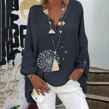 Indlæs billede til gallerivisning Mælkebøtte-skjorte i bomuld og hør i stor størrelse