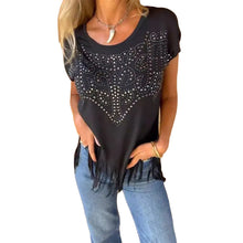 Indlæs billede til gallerivisning Kortærmet t-shirt med rund hals og kvast